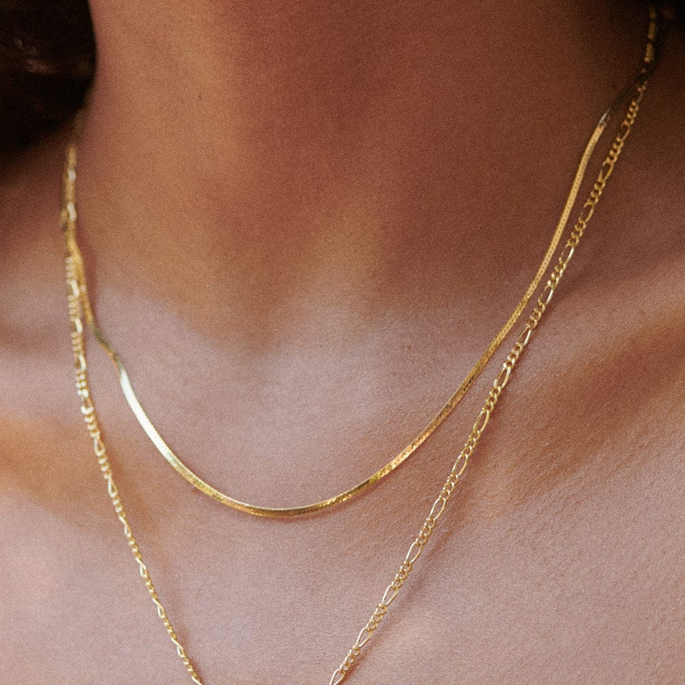 Fine Snake Chain Necklace 18ct Gold Plate | Daisy London Jewellery