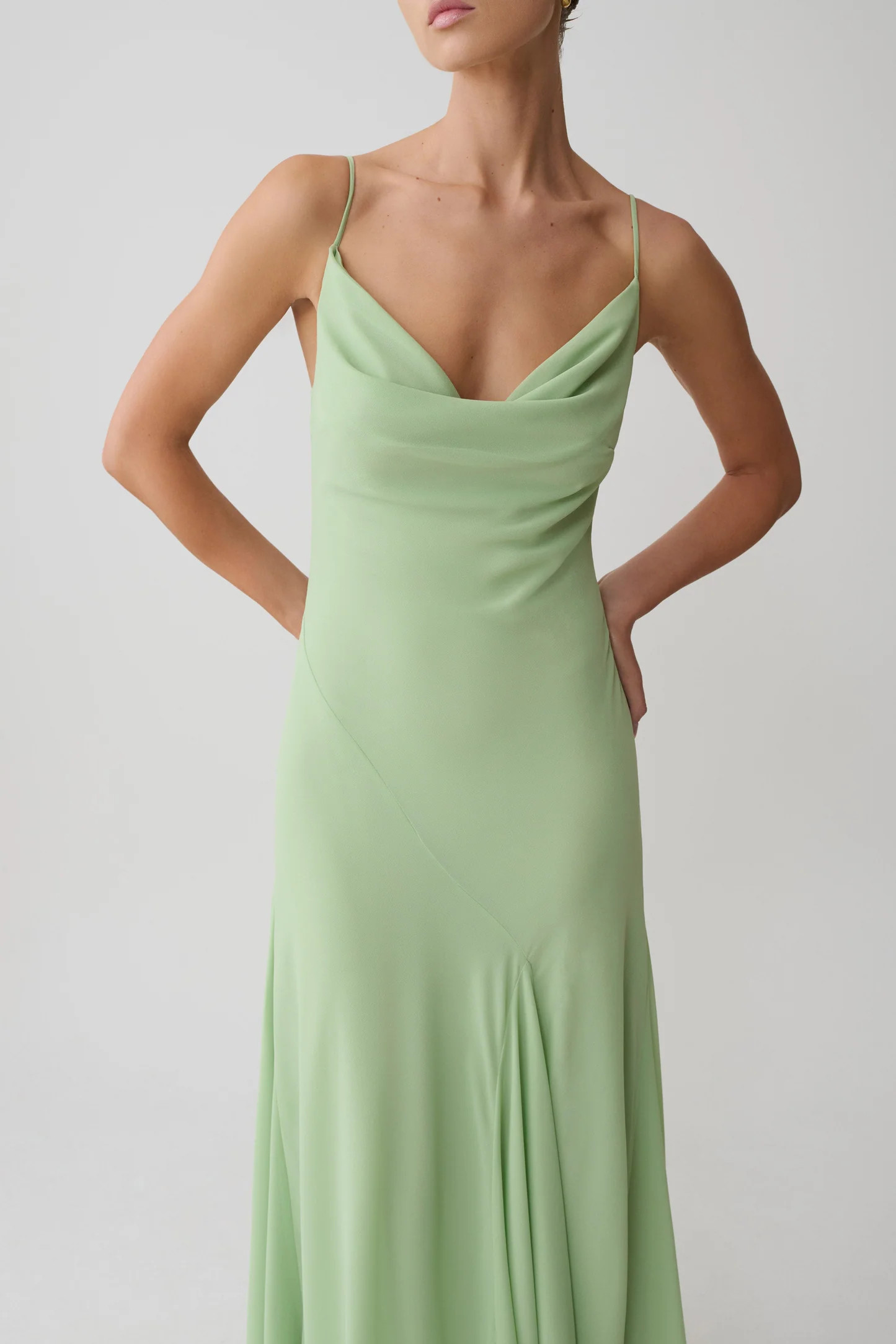 Aurelia Chiffon Maxi Dress - Sage | Meshki UK