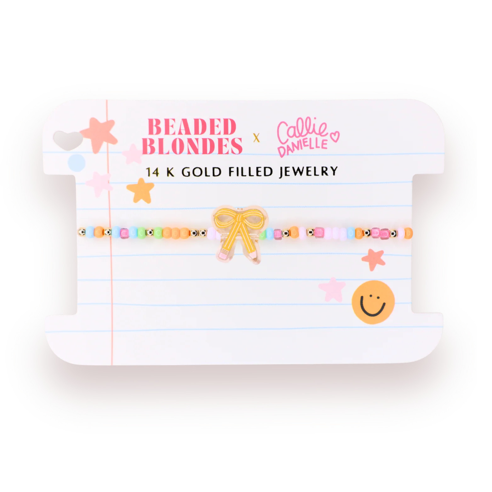 Pencil Bow Bracelet on Color | Beaded Blondes
