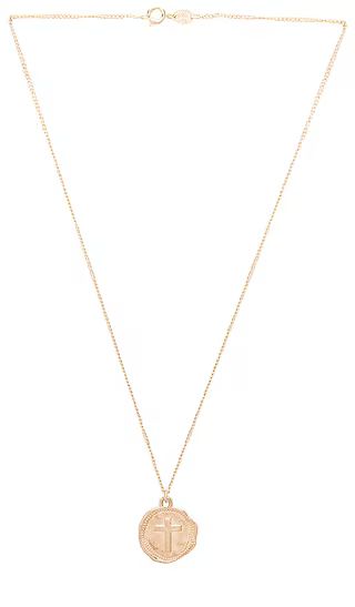 joolz by Martha Calvo Cross Coin Necklace in 14K Gold Plated | Revolve Clothing (Global)