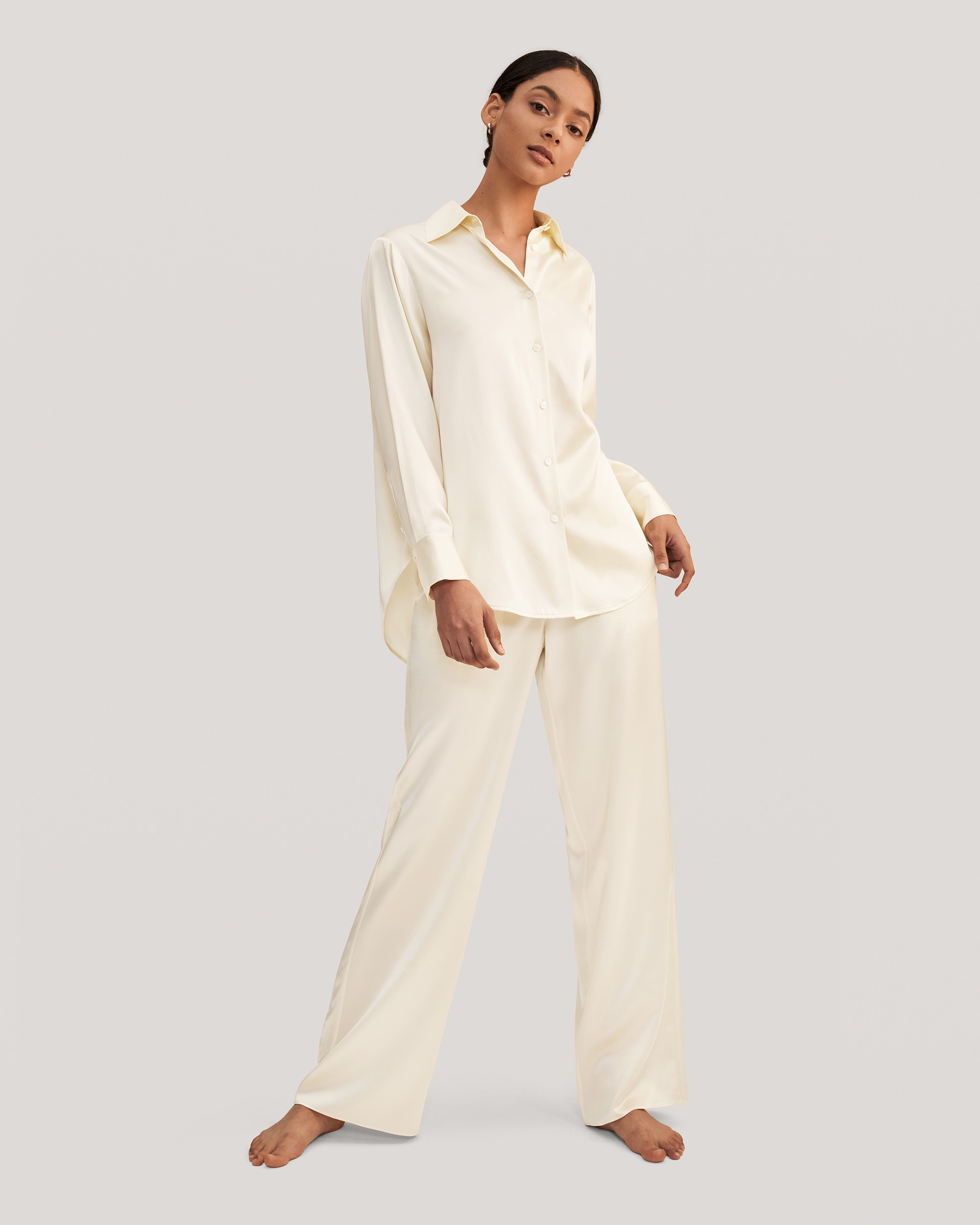 Viola oversized Silk  Pajama For Women | LilySilk
