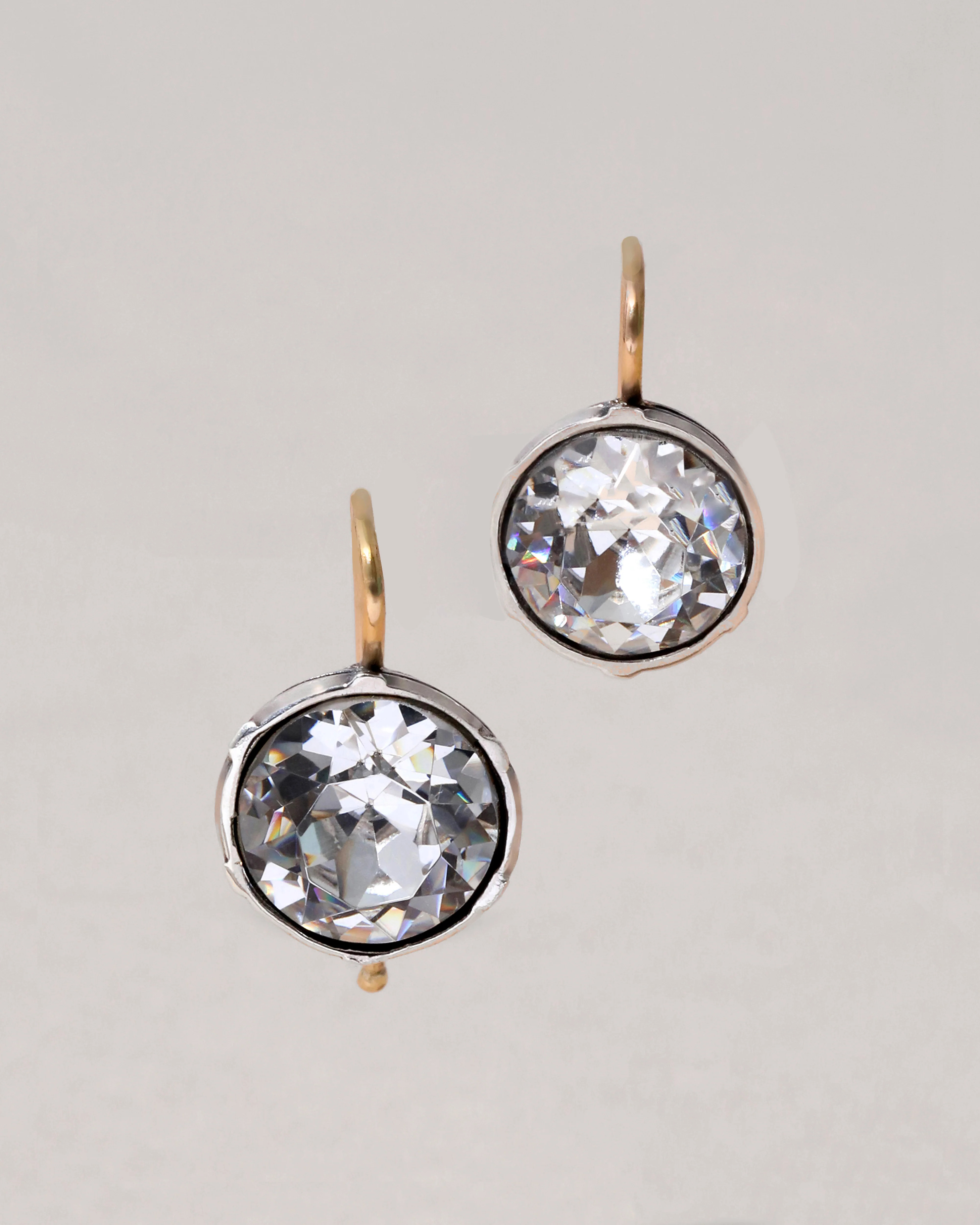 Sterling Silver and 14k Gold Wire Drop Medium Cut Luminous Crystal Ear | Alexis Bittar