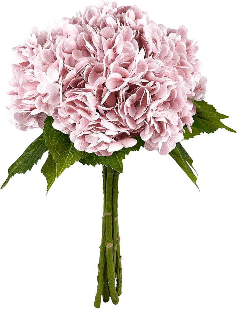 Yatim 21In Pink Artificial Hydrangea Flowers 5 Pcs Fake Hydrangea Silk Flowers for Wedding Center... | Amazon (US)