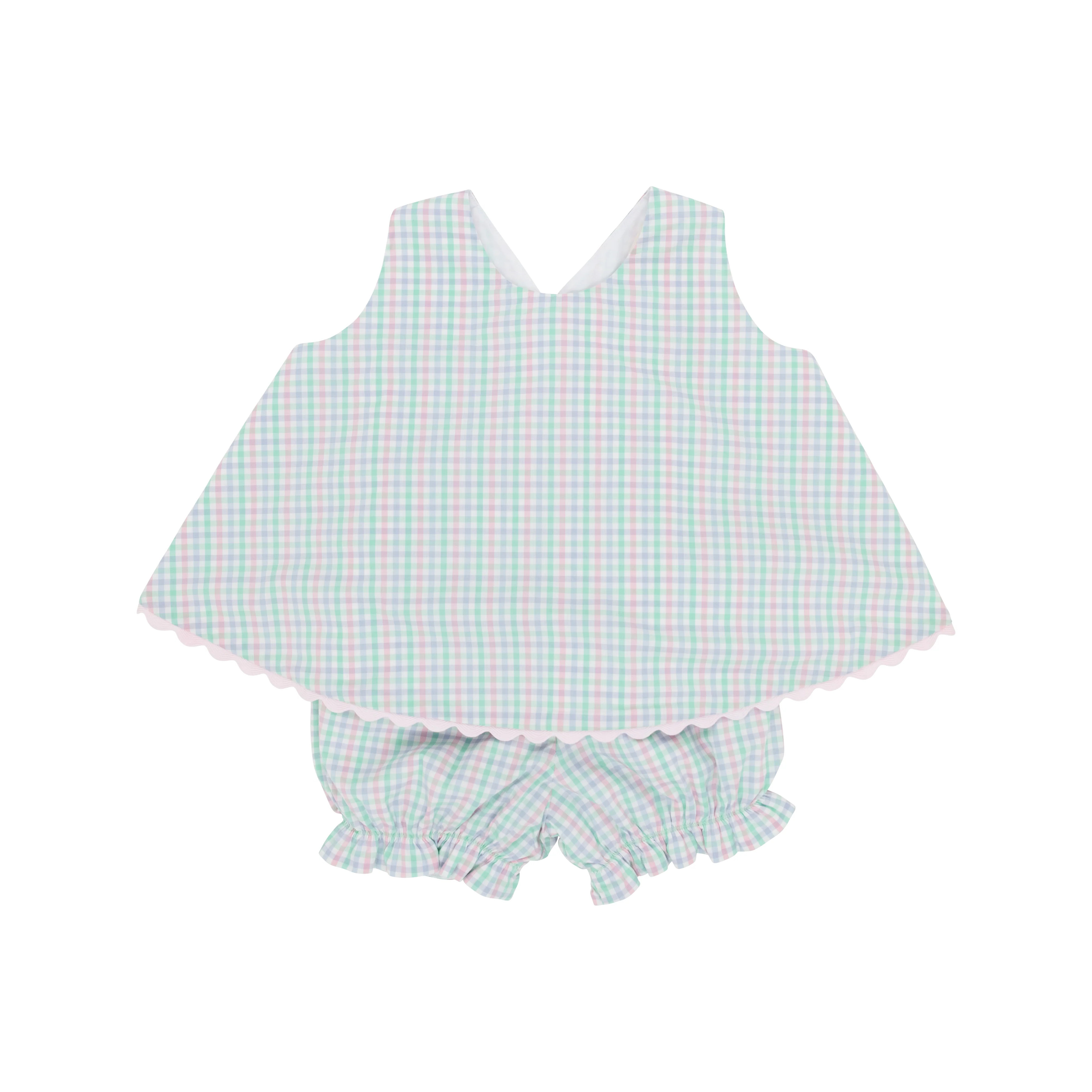Susanne Swing Top Set - Sir Proper's Preppy Plaid with Palm Beach Pink Ric Rac | The Beaufort Bonnet Company