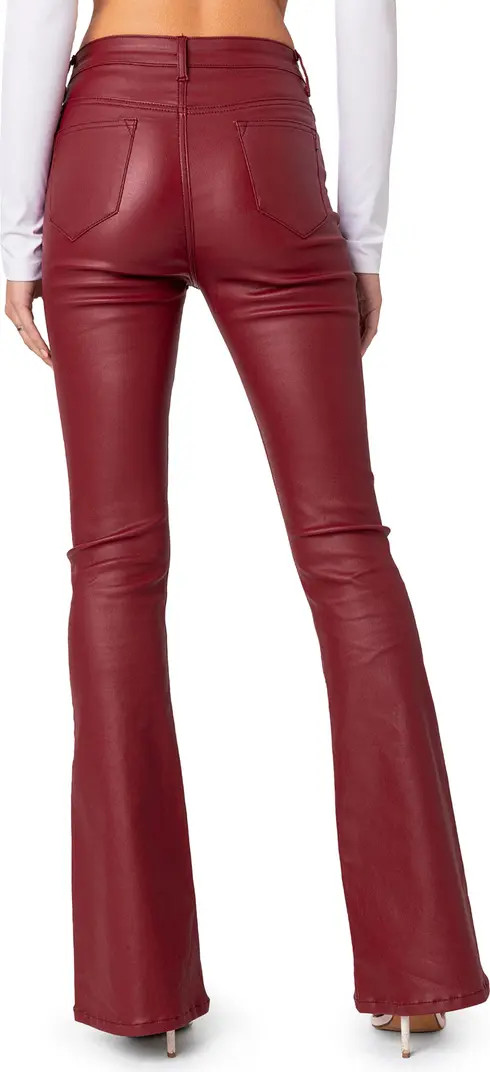 EDIKTED Luna Faux Leather Flare Pants | Nordstrom | Nordstrom