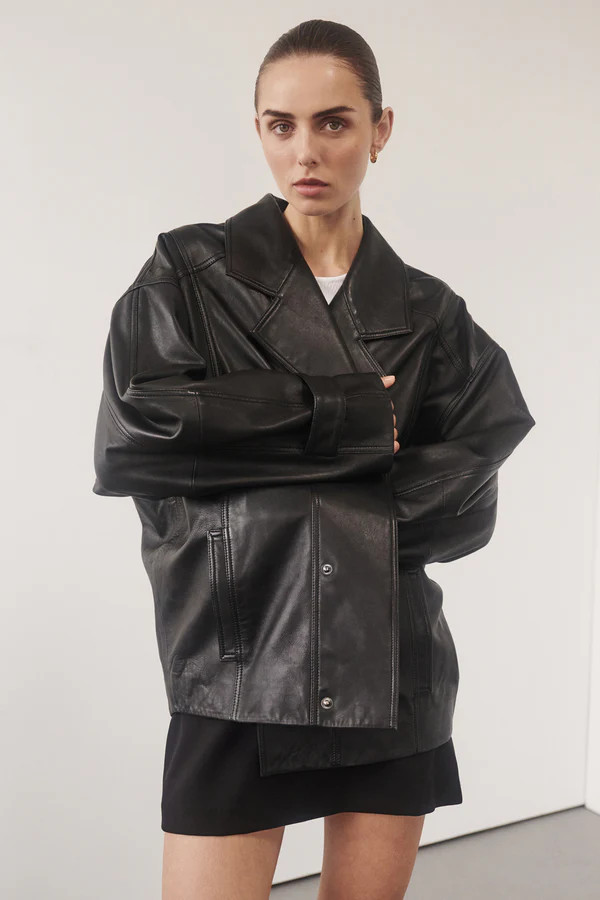 MARGOT BLACK LEATHER JACKET | DISSH