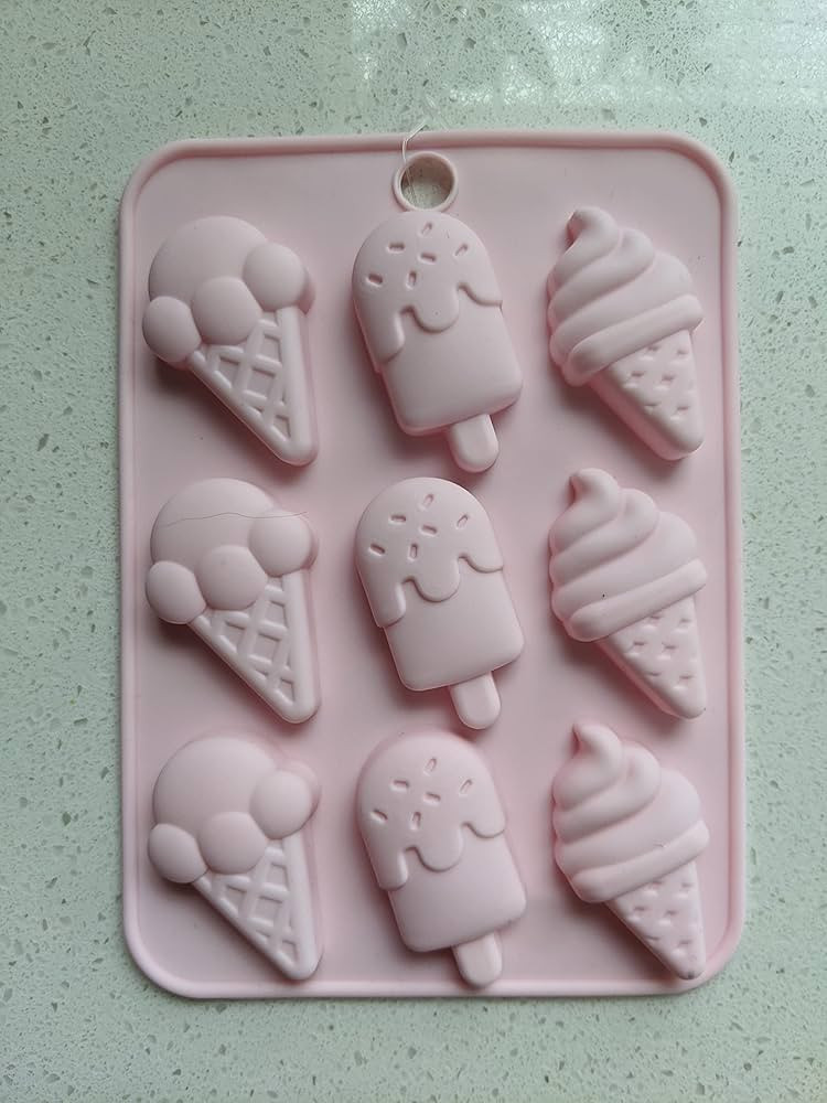 9 Cavity Silicone Chocolate Mold (Ice Cream) (Pink) | Amazon (US)