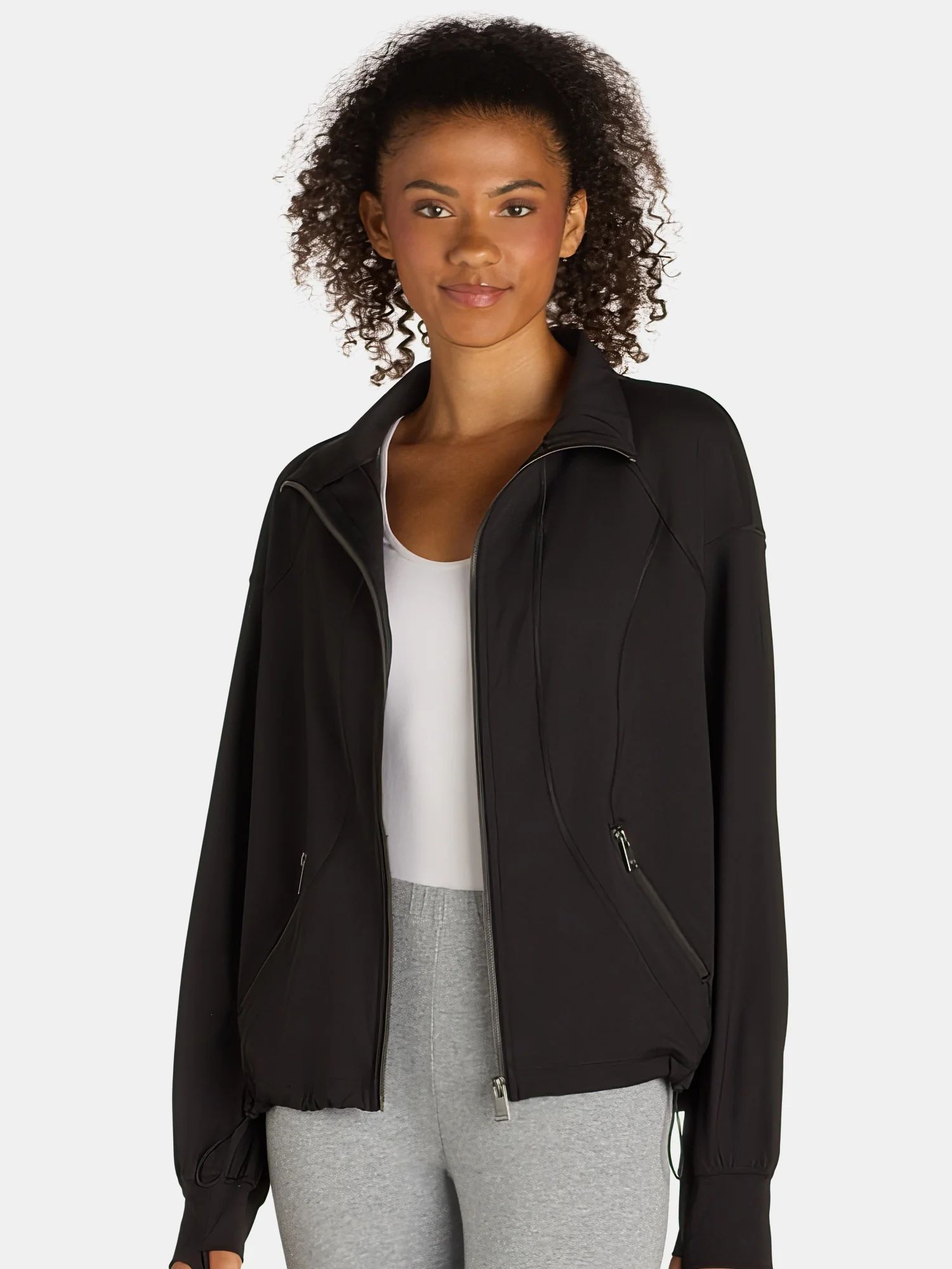 Avia Women's Seamed Vented Jacket with Zip Pockets, Sizes XS-XXXL | Walmart (US)