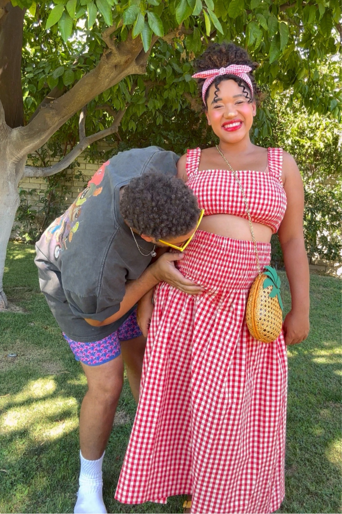 My cute gingham set 🥰 i wear size medium & linked look for less & plus size options too ❤️