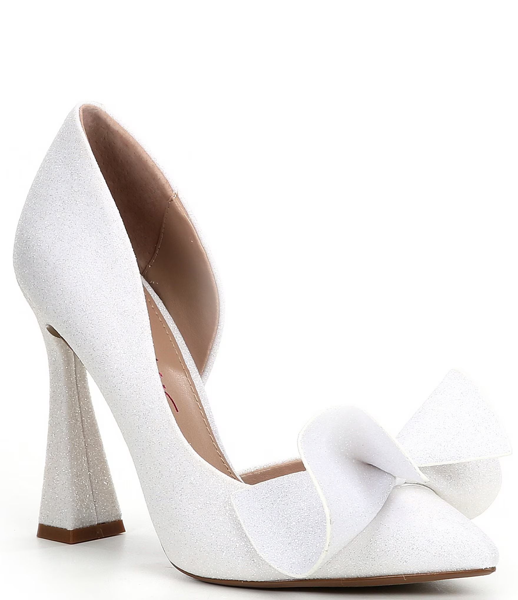 Nobble Bow Glitter Bridal Pointed Toe Pumps | Dillard's