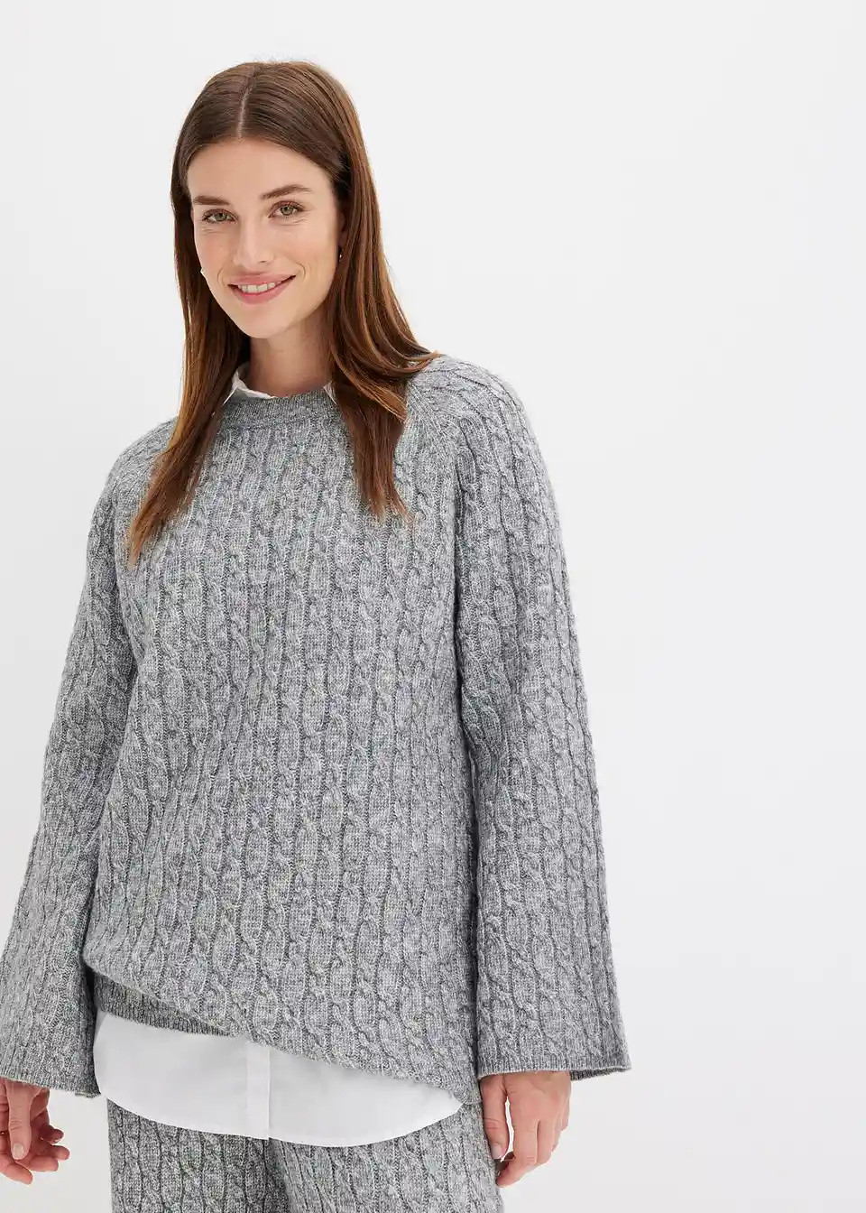 Oversize-Pullover mit Zopfmuster | Bonprix DE
