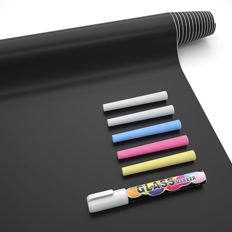 Nicpro Chalkboard Contact Paper Roll, 17.7" X 78.7" (6.5 Feet) Self Adhesive Blackboard Wallpaper... | Amazon (US)