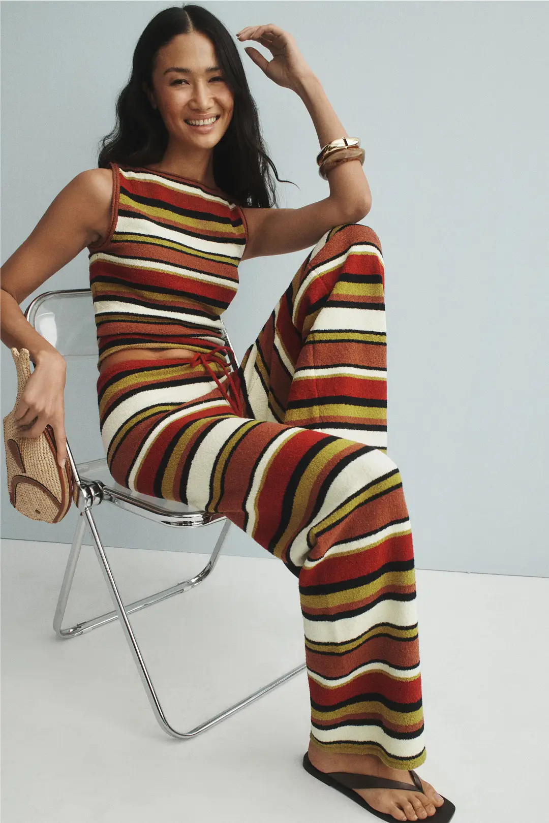 Earth Stripe Textured Knit Pants | Rent the Runway