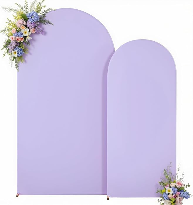 Purple Arch Backdrop Cover Set of 2 Birthday Party Balloon Arch Covers Stretchy Wedding Lavender ... | Amazon (US)