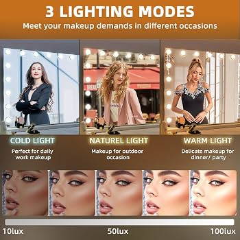 Misavanity Large Vanity Mirror with Lights 31.40’’ x 23.40’’ Hollywood Lighted Makeup Mir... | Amazon (US)