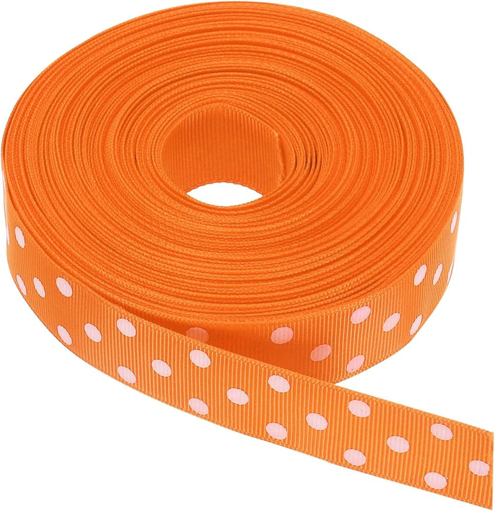 MECCANIXITY Grosgrain Ribbons 25 Yards 1 Inch Orange with White Dots Ribbon Bow Decoration for Cr... | Amazon (US)