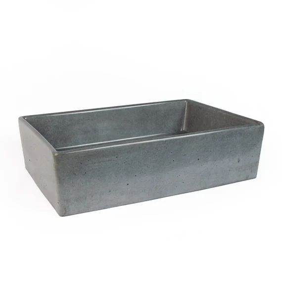 Concrete Vessel Sink Handmade Rectangle Design 6 1/4 | Etsy | Etsy (US)