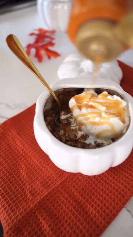 Easy Pecan Apple Crisp in the cutest pumpkin bowl 

#LTKVideo #LTKSeasonal #LTKhome