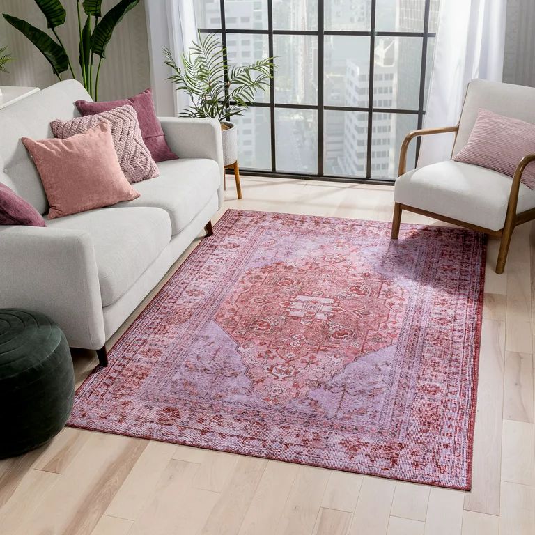 Well Woven Contemporary Medallion Floral Area Rug, 7.58' x 9.5', Suitable For High-Traffic Area, ... | Walmart (US)