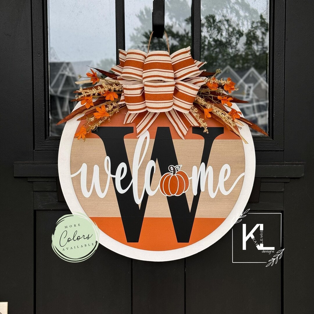 Fall Front Door Decor | Last Name/initial | Fall Wreath | Fall Door Hanger | Front Door Wreath | ... | Etsy (US)