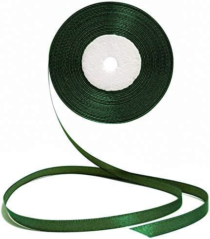 Dark Green Ribbon 1/4 Inches 36 Yards Satin Roll Perfect for Scrapbooking, Art, Wedding, Wreath, ... | Amazon (US)