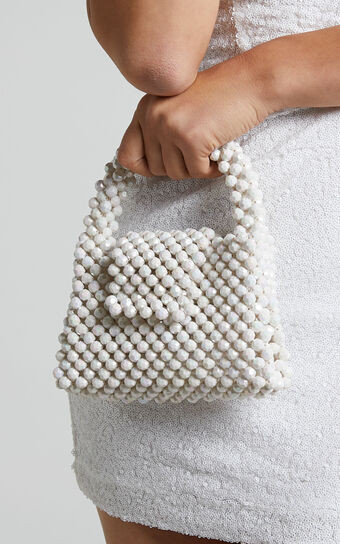 Jaynee Beaded Bag in Pearl | Showpo (US, UK & Europe)
