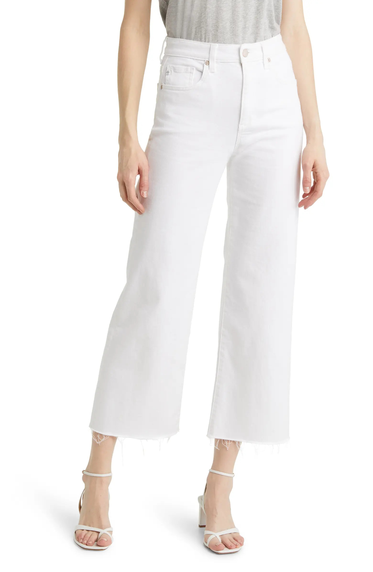 Saige High Waist Ankle Wide Leg Jeans | Nordstrom
