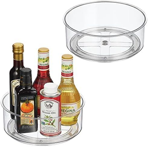 mDesign Lazy Susan Turntable Plastic Spinner for Kitchen Cabinet, Pantry, Fridge, Cupboards, or Coun | Amazon (US)