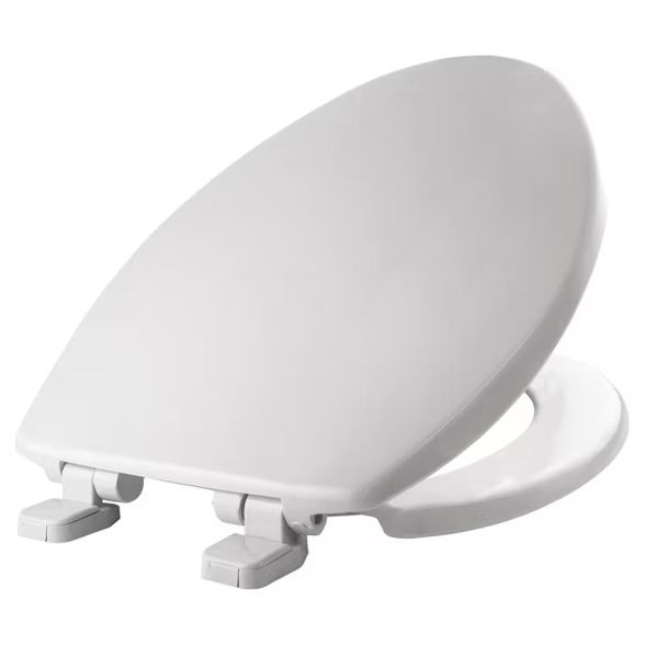 Caswell Never Loosens Elongated Plastic Toilet Seat with Slow Close Hinge White - Mayfair by Bemi... | Target