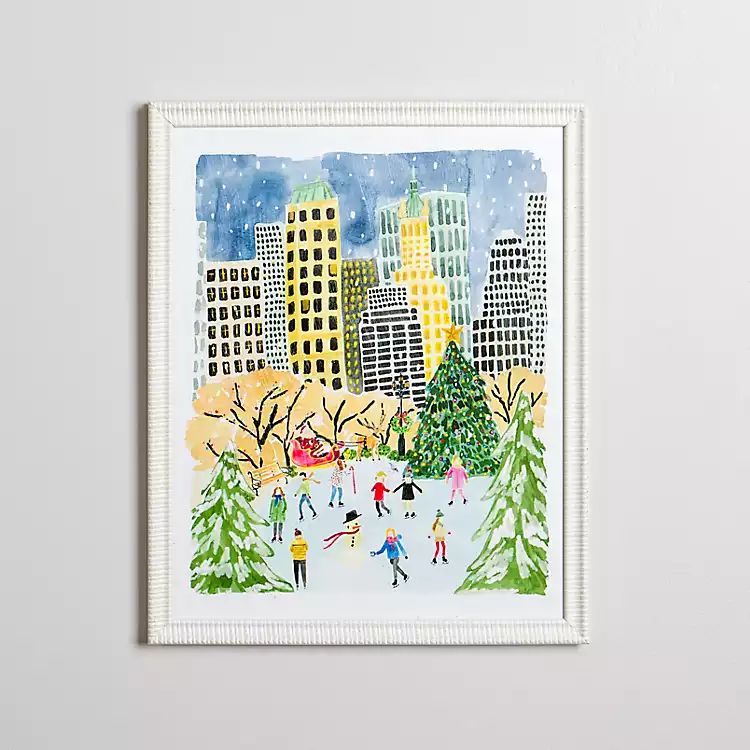 Ice Skating in the City Framed Art Print | Kirkland's Home