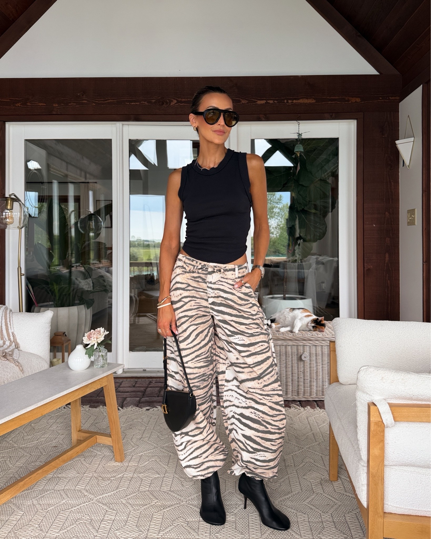 Feeling super cool in these zebra balloon pants and black tank

#LTKootd #LTKSeasonal #LTKOver40