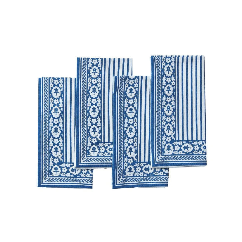 Petite Stripe Napkins, Indigo, Set of 4 | Ellis Hill