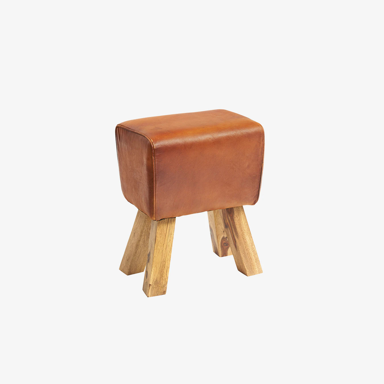 Turned Buck Leather Stool | Fy! (UK)