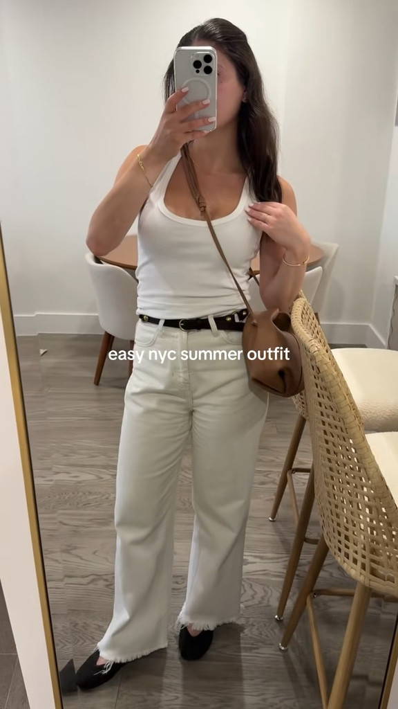 nyc summer outfit formula: all white with pops of color🤎🤍

#LTKootd #LTKgrwm #LTKPetite