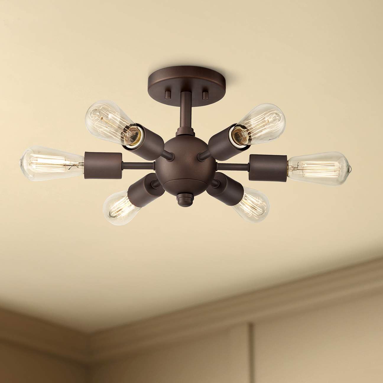 Bestla Oil Rubbed Bronze 6-Light Ceiling Light | LampsPlus.com