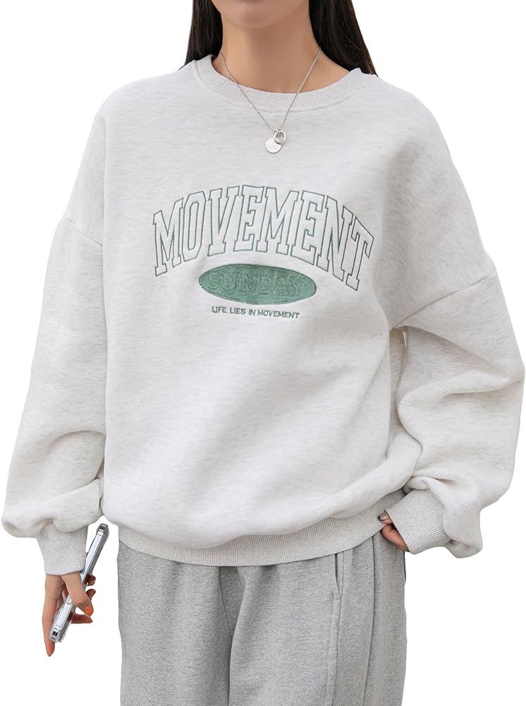 SweatyRocks Women's Casual Sweatshirt Long Sleeve Graphic Print Pullover Tops | Amazon (US)