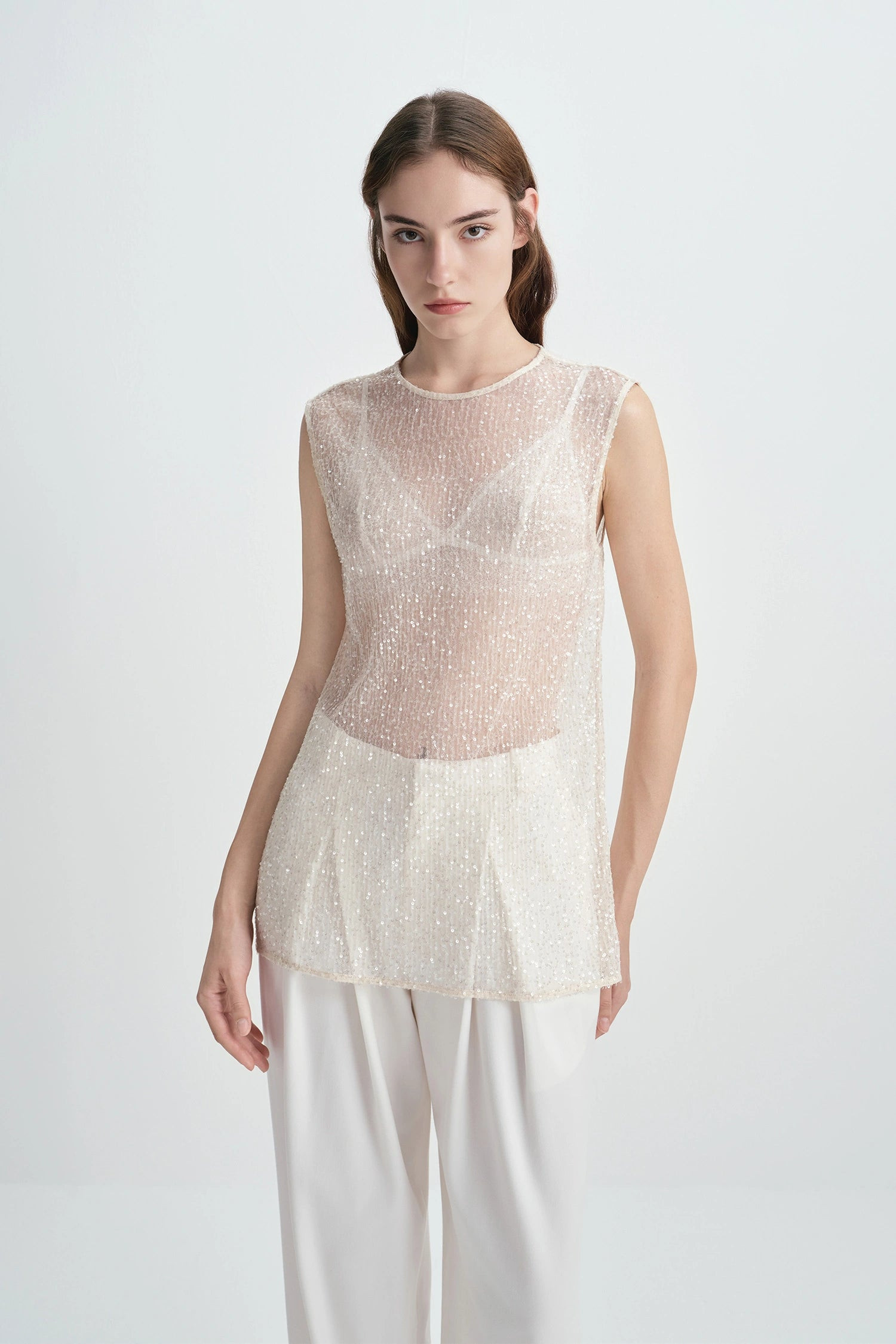 Ananya Sequined Mesh Top | Evening Sophistication | Rue Sophie