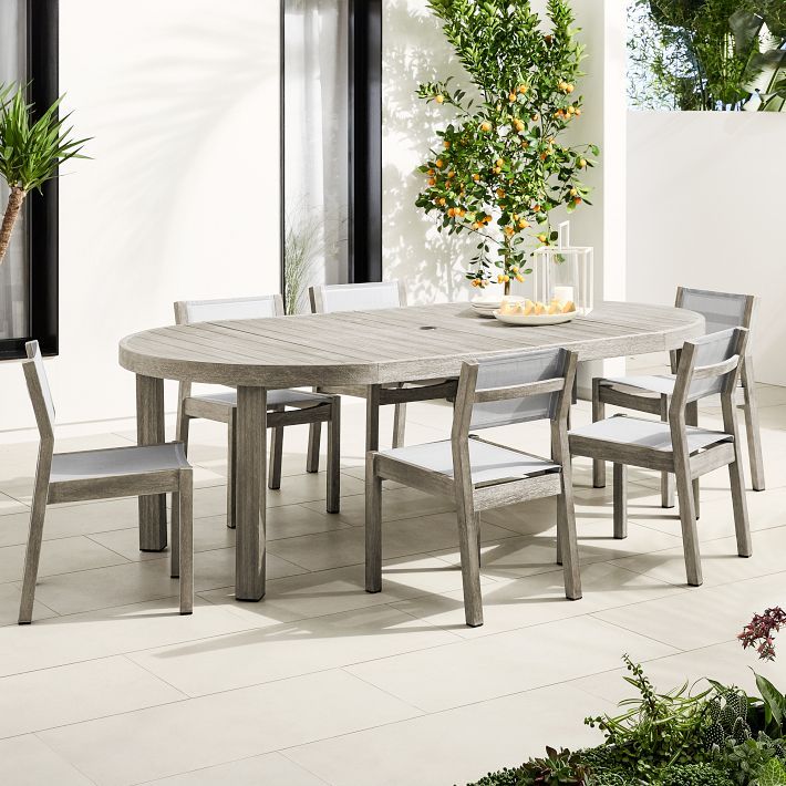 Portside Outdoor Round Expandable Dining Table (48" - 93") | West Elm (US)