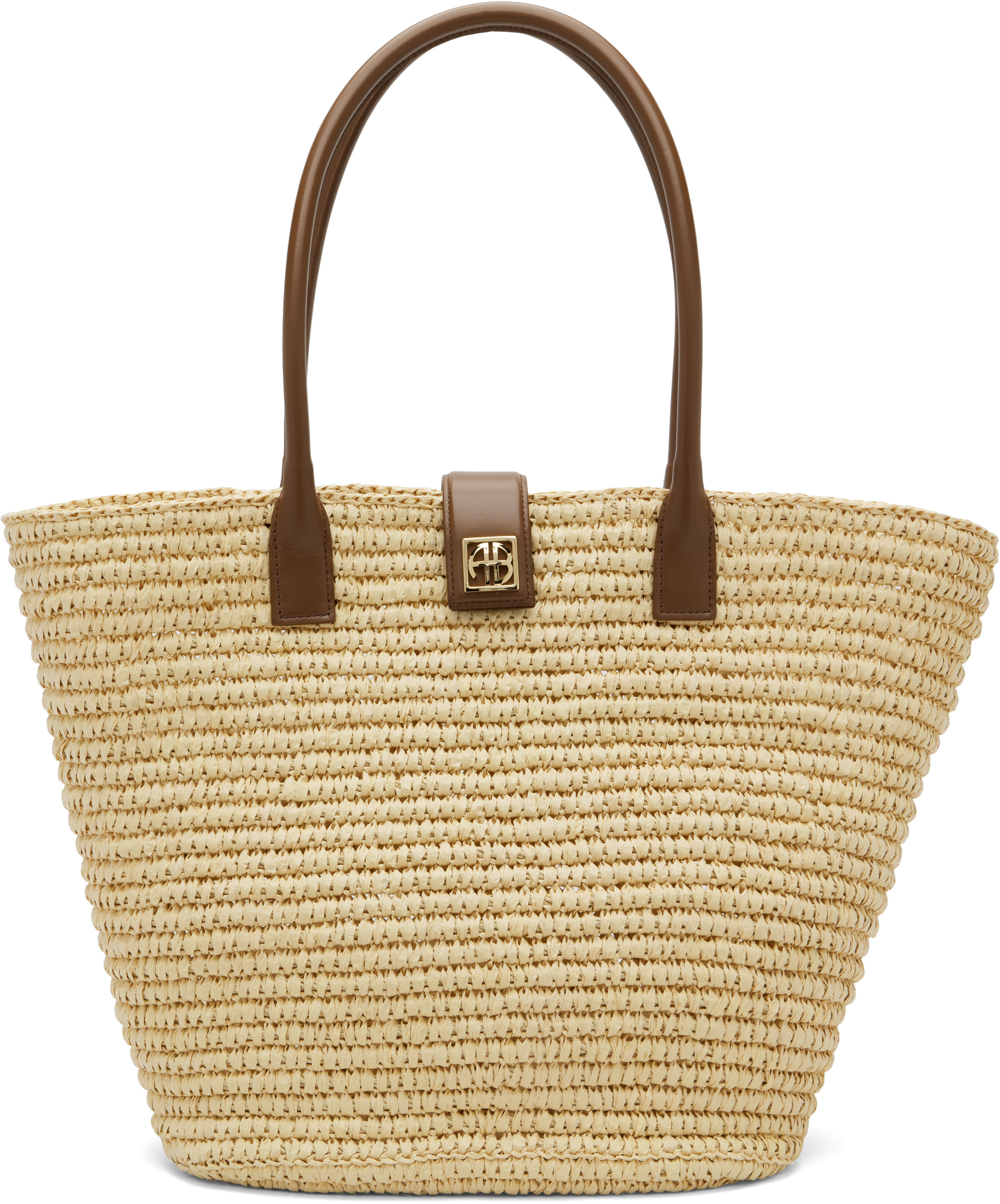 ANINE BING Beige & Brown Lou Monogram Tote | SSENSE