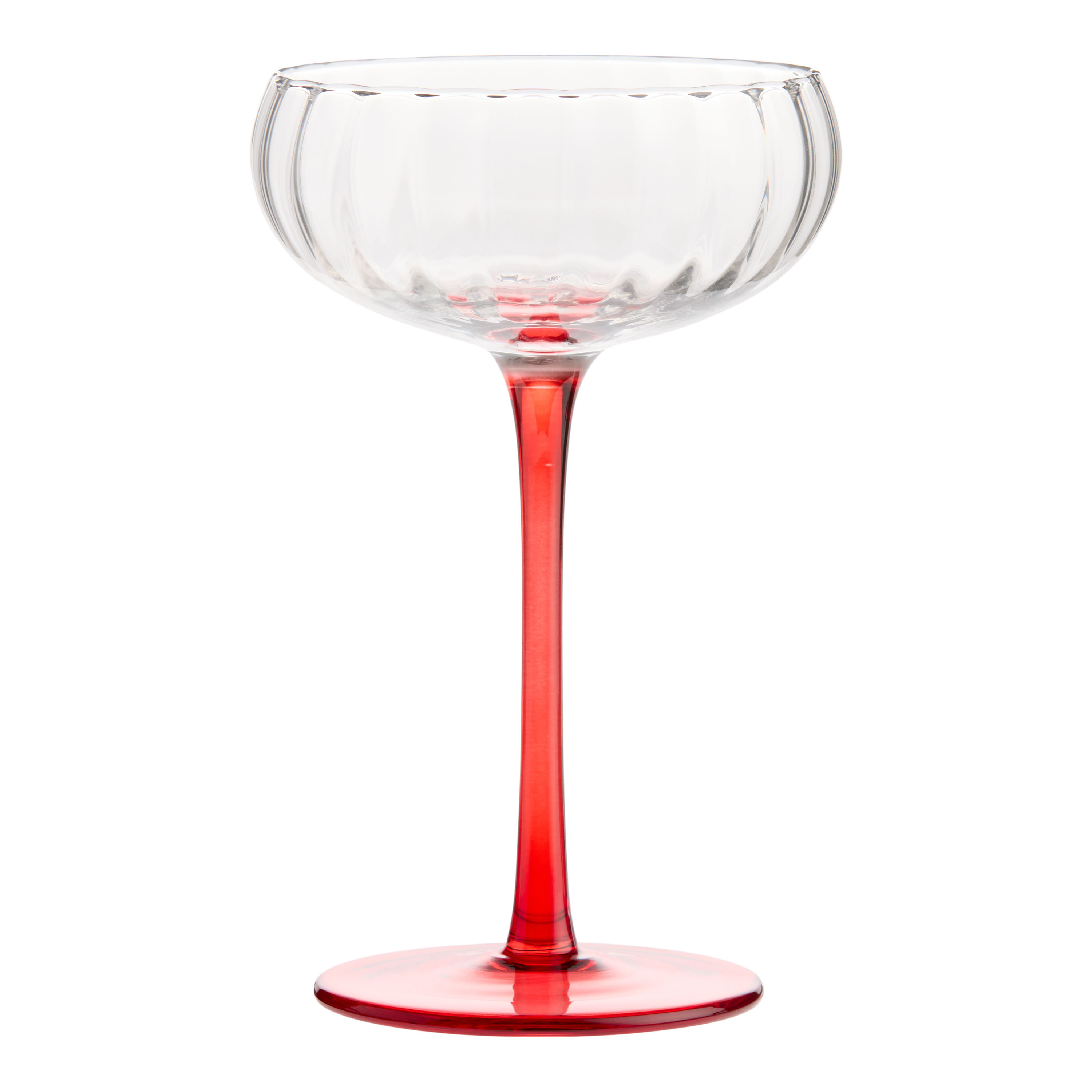 Colored Stem Fluted Coupe Glass | World Market