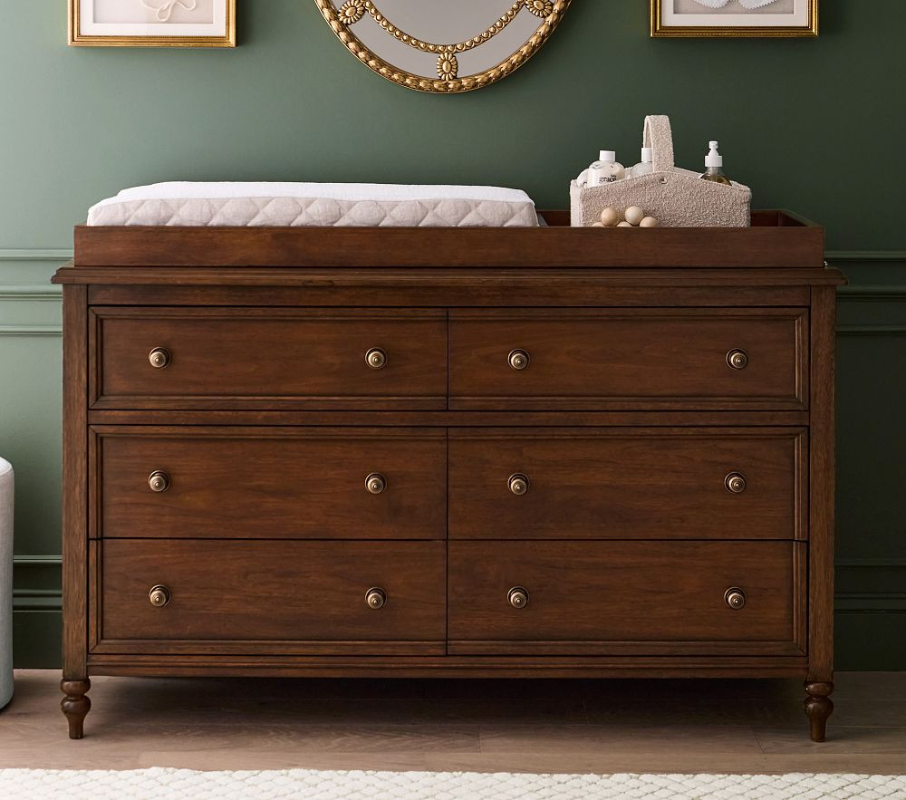 Chris Loves Julia Turned Wood 6-Drawer Dresser & Topper Set (56w x 19d") | Pottery Barn Kids
