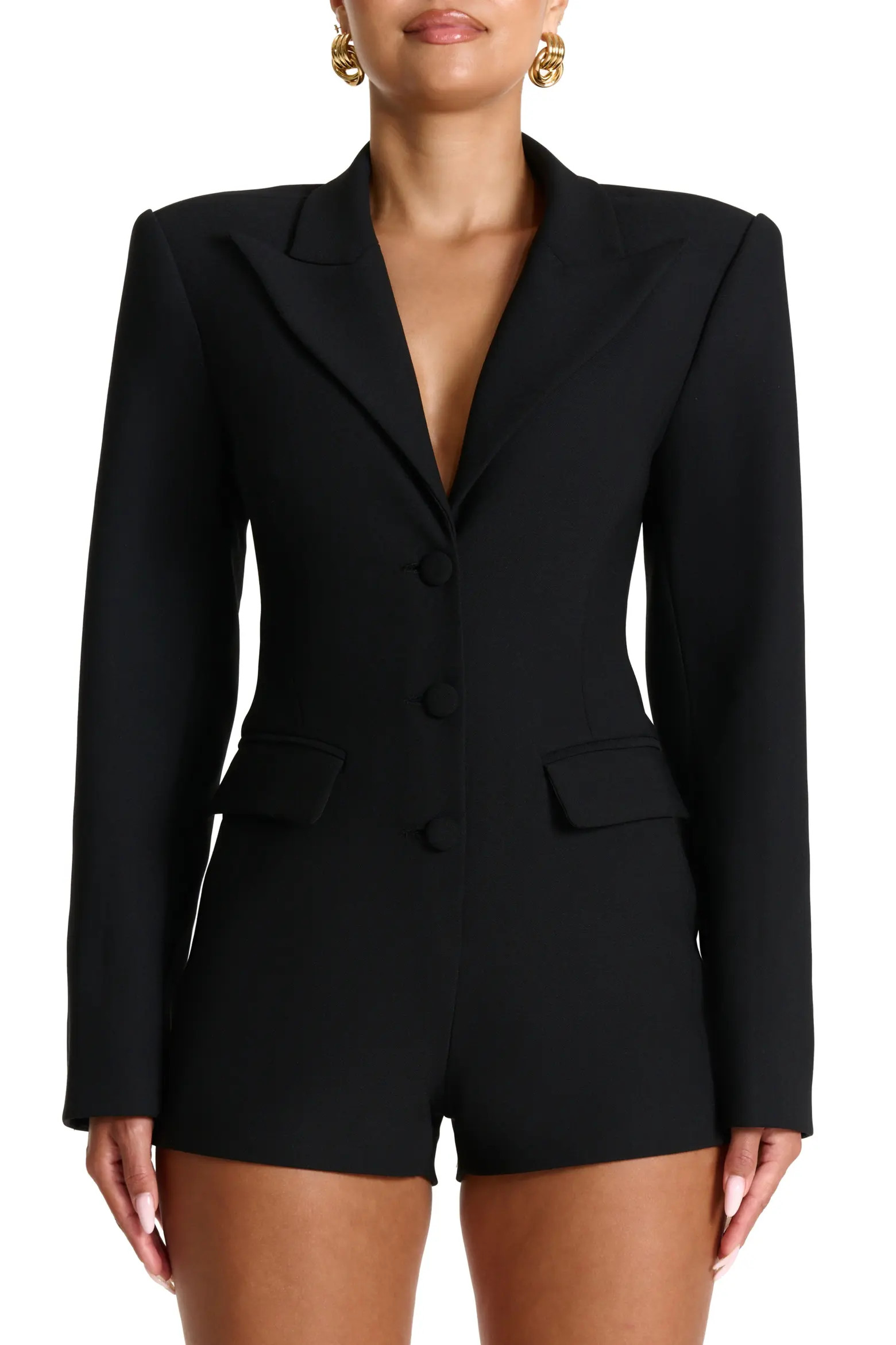 Naked Wardrobe Long Sleeve Ponte Blazer Romper (Women) | Nordstrom | Nordstrom