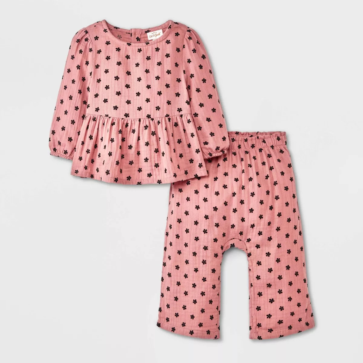 Baby Girls' 2pc Gauze Peplum Shirt and Pants Set - Cat & Jack™ | Target