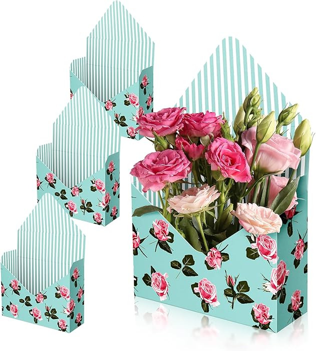 Lyforpyton Blue Flower Arrangement Gifts Boxes , Envelope Gift Box For Flowers , Foldable Decorat... | Amazon (US)