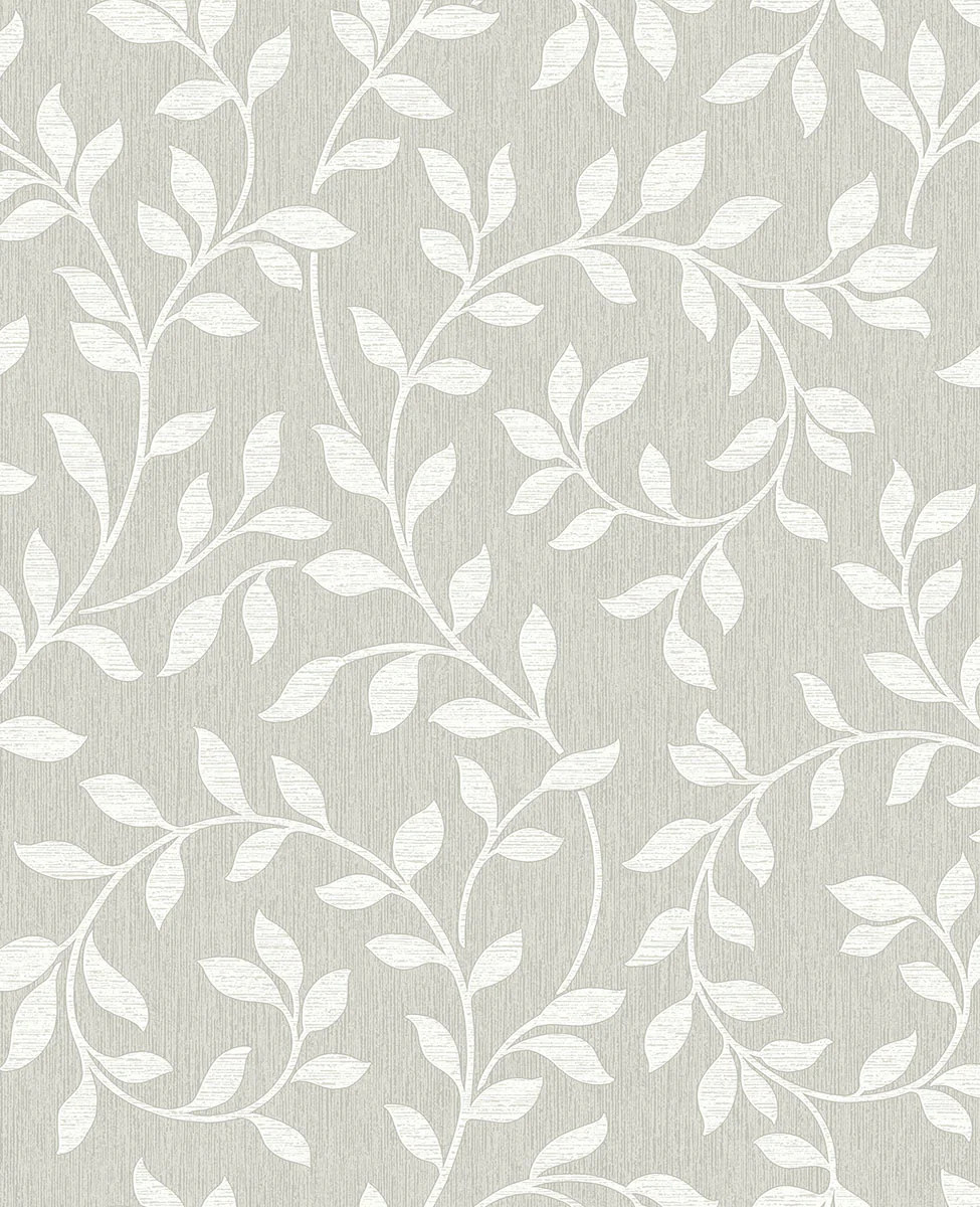 Torrey Light Grey Leaf Trail Wallpaper from the Nature by Advantage Collection | Burke Decor