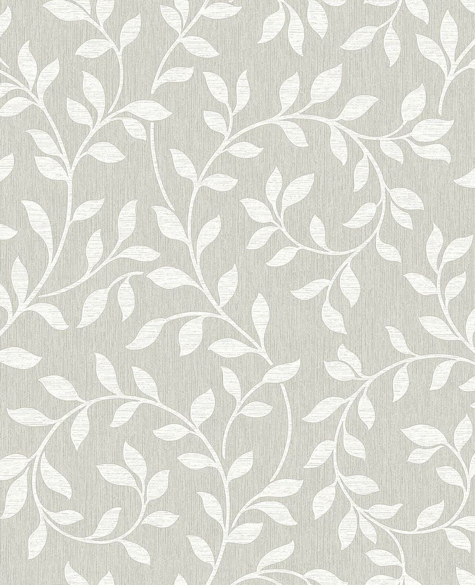 Torrey Light Grey Leaf Trail Wallpaper from the Nature by Advantage Collection | Burke Decor