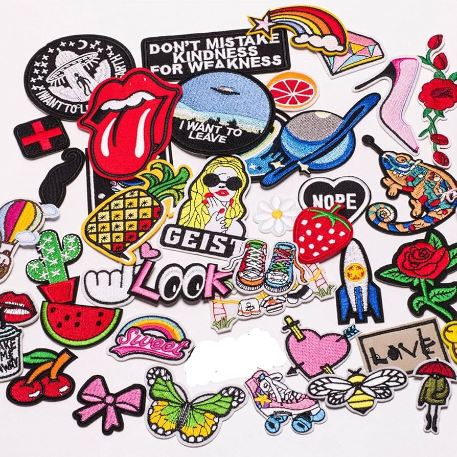 Butie.42pcs Embroidered Patch Sew On/Iron On Patches Applique Accessories Assorted Size Decoratio... | Amazon (US)