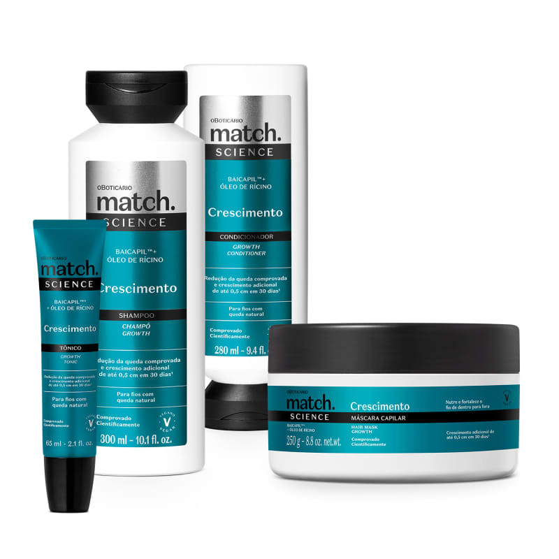 Kit Match Science Crescimento o Boticário (4 Produtos) | Beleza Na Web (BR)