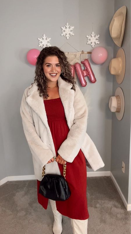 Midsize Fall birthday winery outfit 🍷
Coat - L (Discount code: ASHLEYBEHRENDS) 
Dress - L 
Boots - Wide calf 16” calves 
#ootd #fallfashion #fallstyle #styleinspo #outfitinspo #coat #furcoat #jacket #outerwear #boots #whiteboots #tallboots #widecalfboots #curvyoutfits #wintercoat #winterfashion #winterstyle #purse #handbag #birthdayoutfit 

#LTKcurves #LTKHoliday #LTKSeasonal