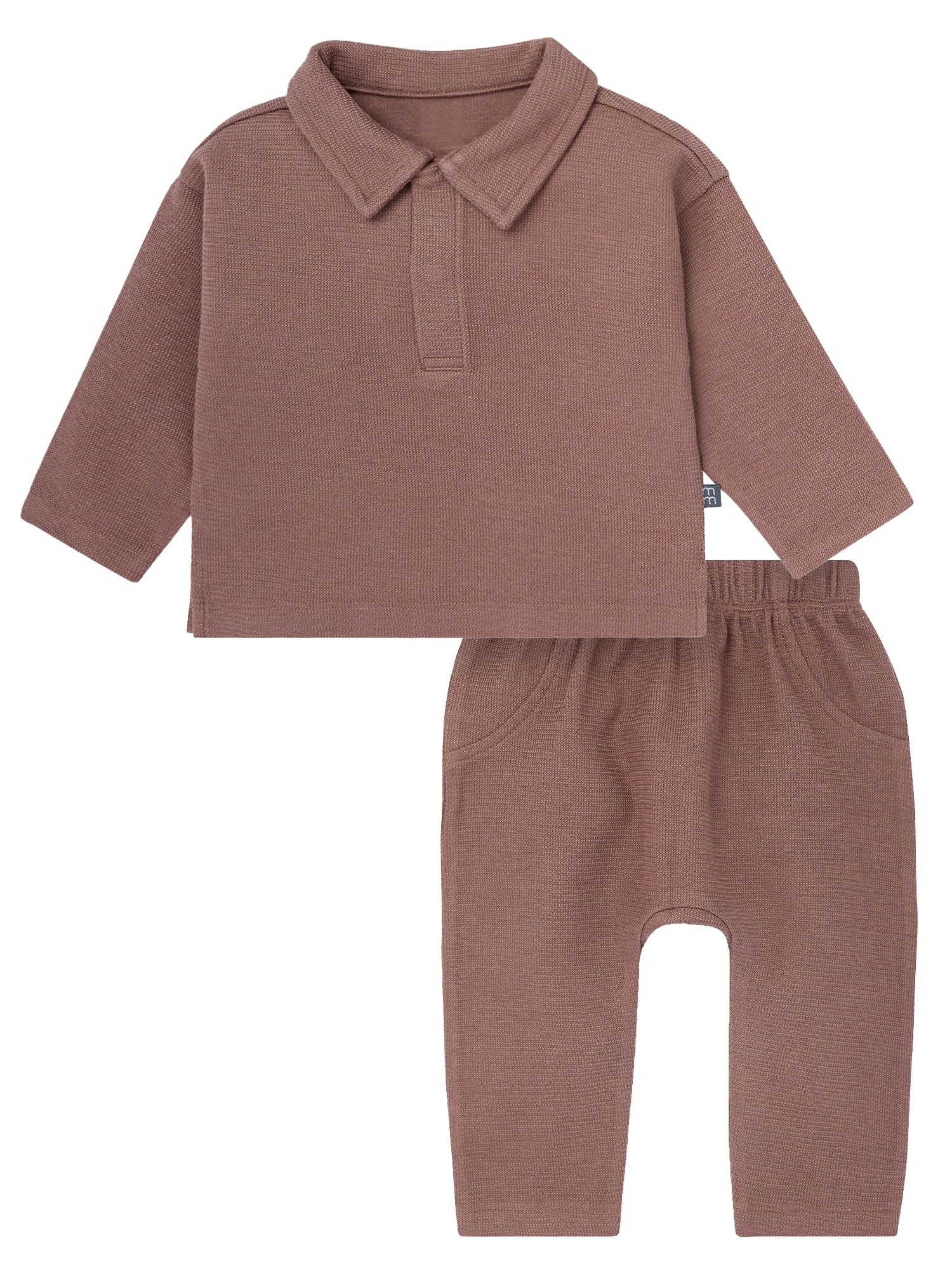 Modern Moments by Gerber Baby Boy Johnny Collar Top and Bottom Set, Sizes 0/3 Months - 24 Months | Walmart (US)